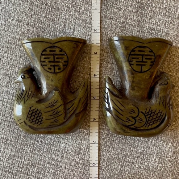 Elegant Green New Jade Bird candle holders - Picture 9 of 9